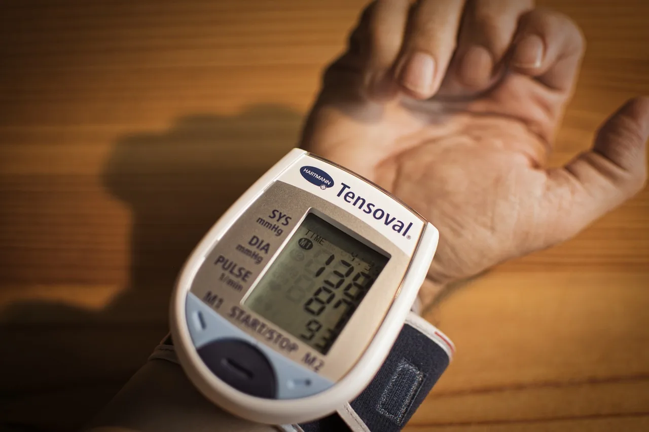 showing blood pressure reading