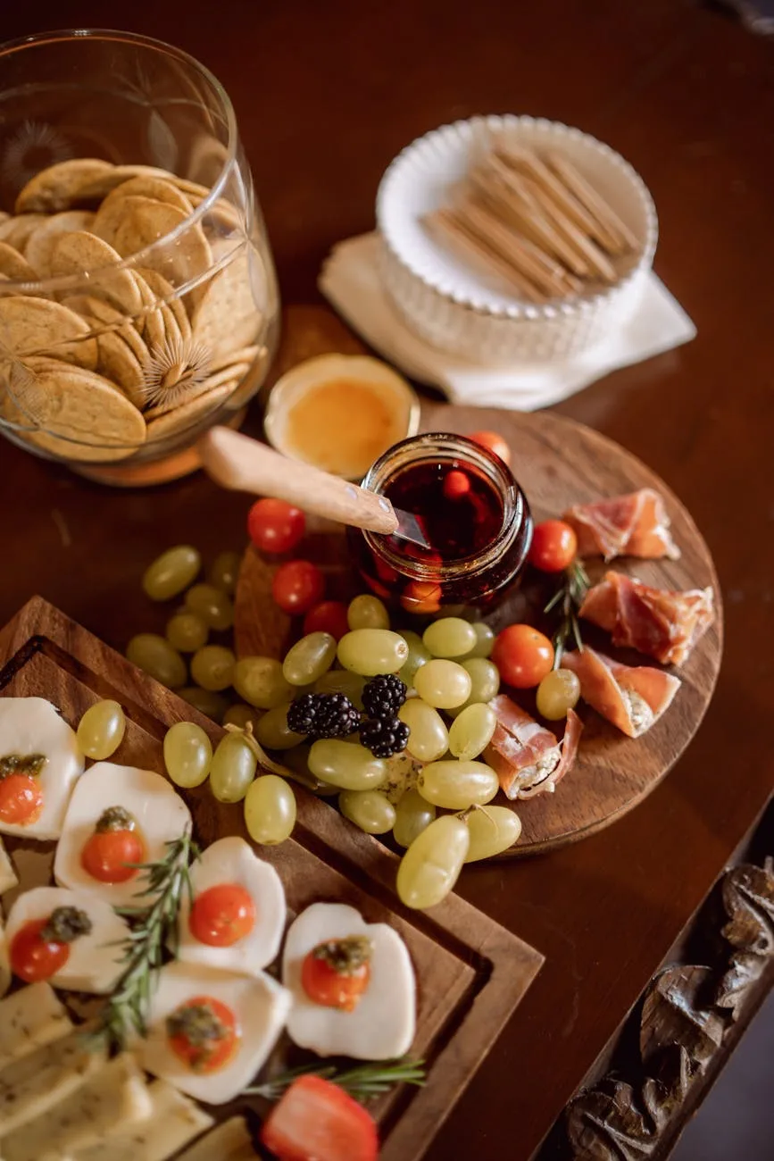 elegant charcuterie board with gourmet snacks